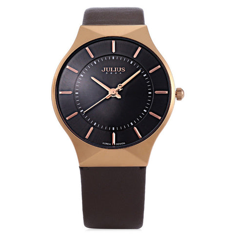 Top Luxury Brand JULIUS Men Watches Ultra Thin Full Genuine Leather Clock Waterproof Casual Sport Watch Men Quartz Watch Relogio