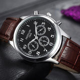 Casual Fashion Men Watches Luxury Brand High Quality FEDYLON Leather Strap Men Quartz Wristwatch Relogios Masculino Montre Homme