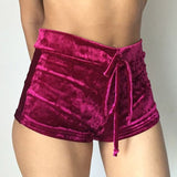 Aproms 2017 velvet Elastic shorts Women casual Midi waist autumn winter sexy elegant skinny shorts loungewear Nigh Club Wear